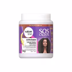 Creme para Pentear, Salon Line, S.O.S Cachos, Super Óleos. Volumetria de 1kg.