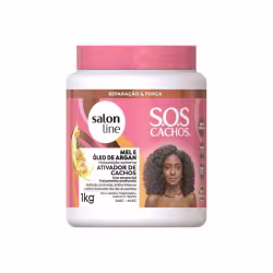 Ativador de Cachos Salon Line S.O.S Cachos Mel e Óleo de Argan. Volumetria de 1kg.