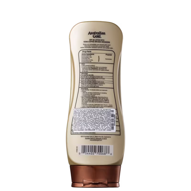 Australian Gold Lotion Kona Coffee FPS 50 - Protetor Solar em Loção 237ml