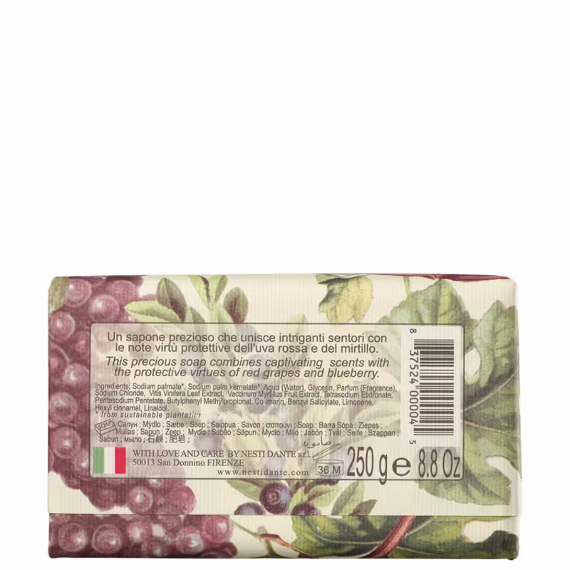 Nesti Dante Il Frutteto Uvas Vermelhas e Mirtilo - Sabonete em Barra 250g