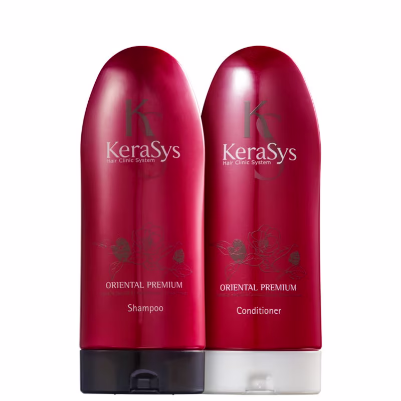 kit Kerasys Oriental Premium Duo com shampoo e condicionador.