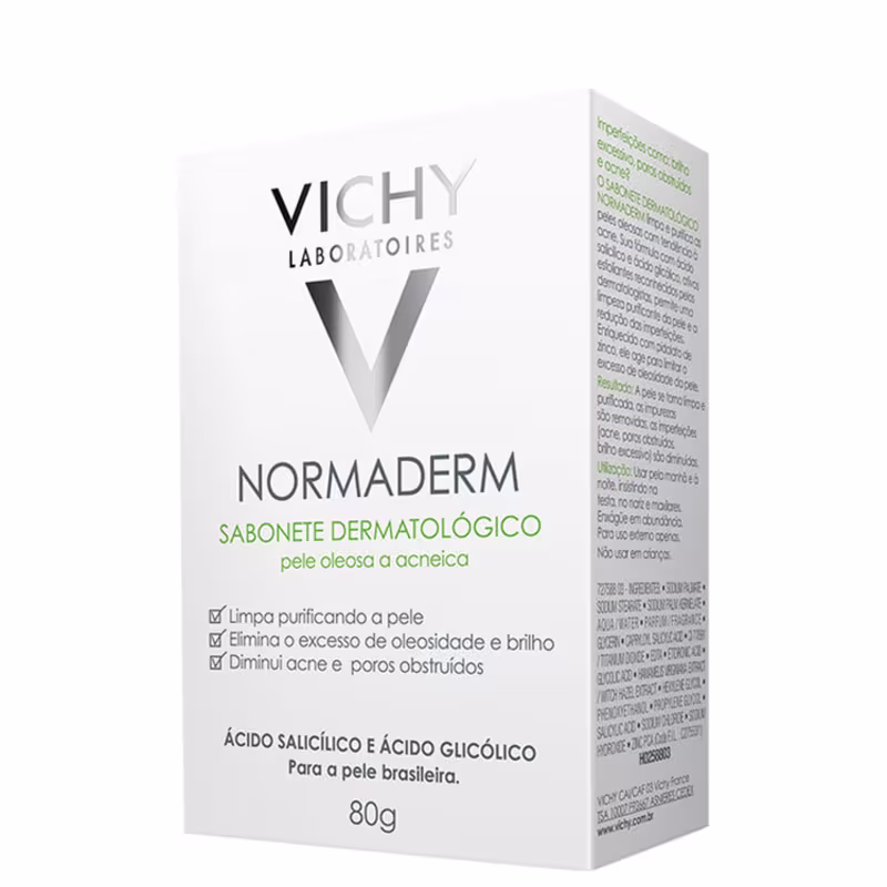 Vichy Normaderm Dermatológico - Sabonete em Barra Facial 80g