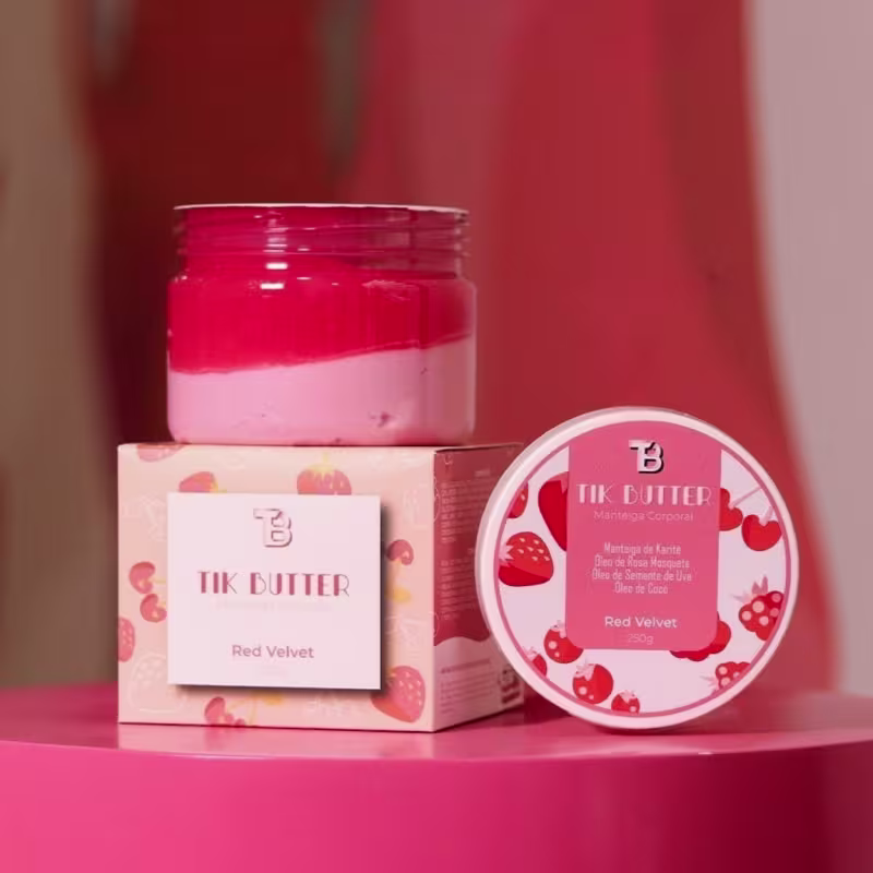 Manteiga Corporal Red  Velvet Hidrata Nutre TikBalm 250g