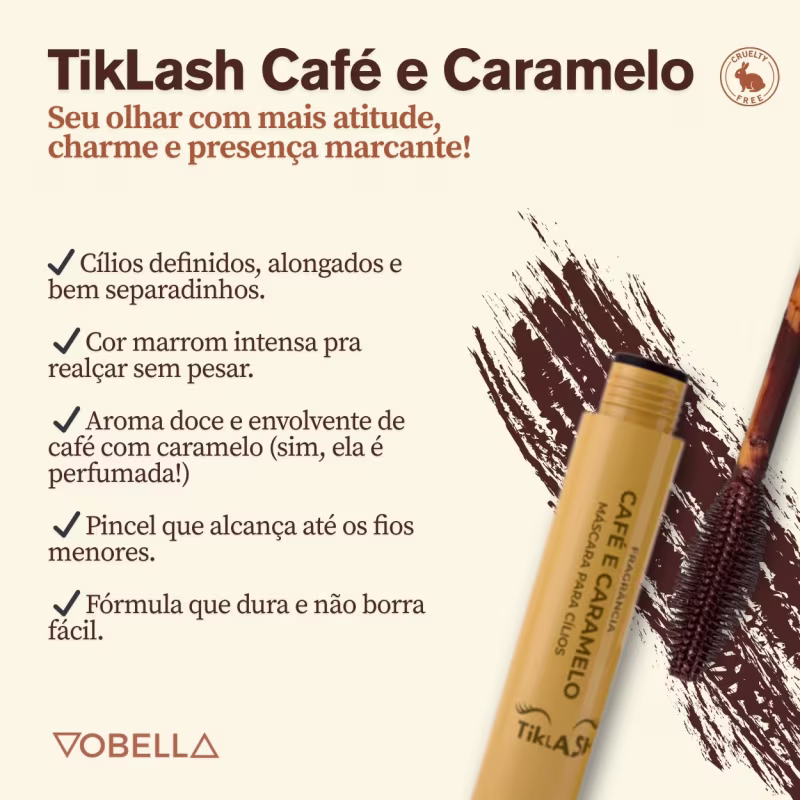 Máscara de Cílios Marrom Café Caramelo Volume Define TikBalm