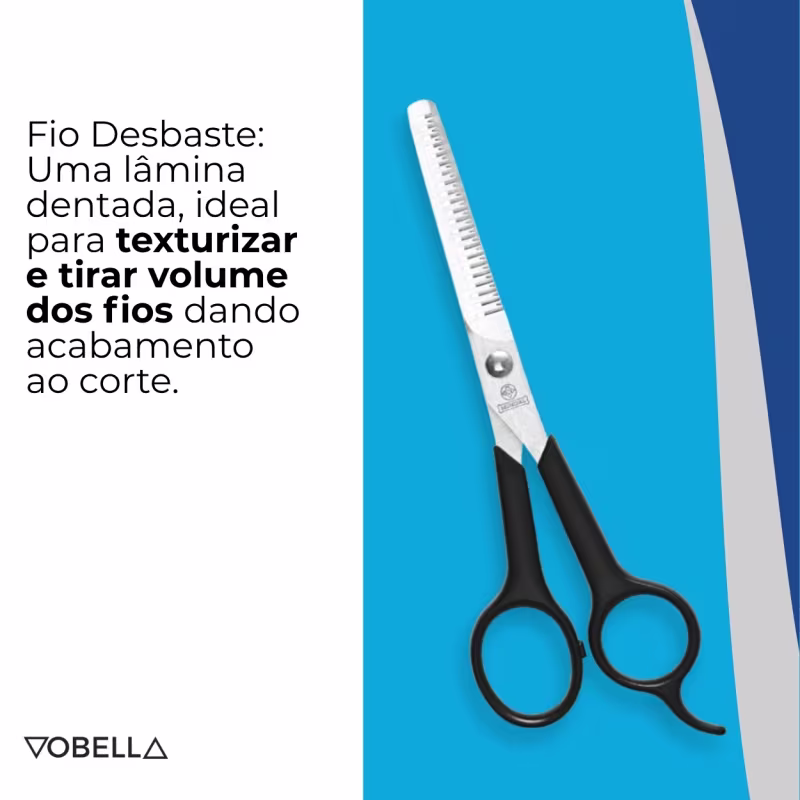 Tesoura Para Cabelo Fio Desbaste 753-6 Flex Aço Inox Mundial