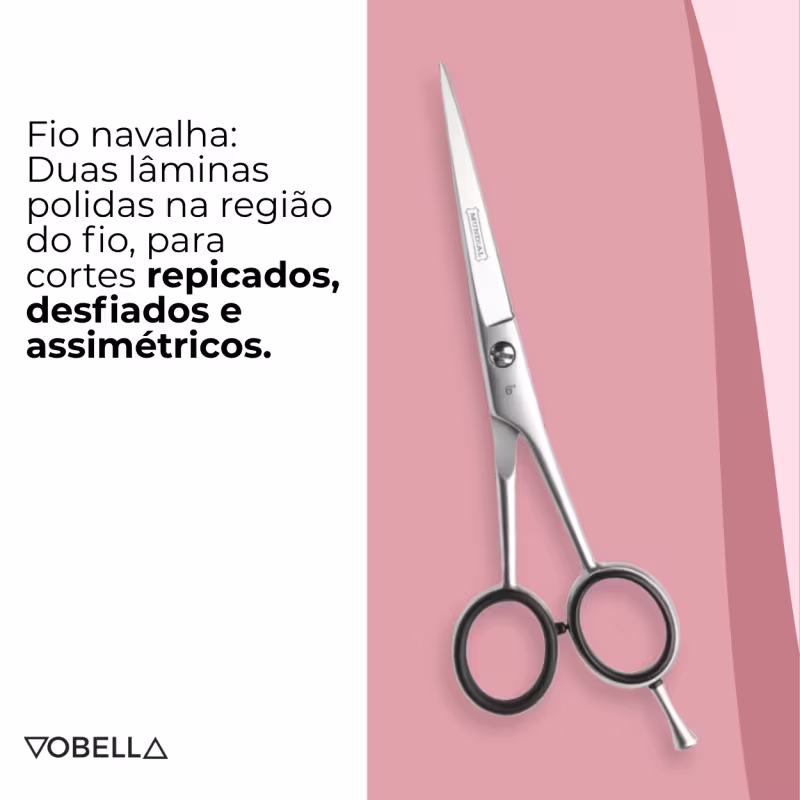 Tesoura Cabelo Profissional Silver Fio Navalha 6 Pol Mundial