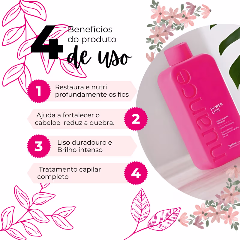 Escova Power Liss Nuance 1L Selagem Progressiva Antifrizz