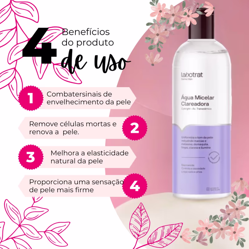 Kit Labotrat Sabonete Facial Clareador Água Micelar 250ml