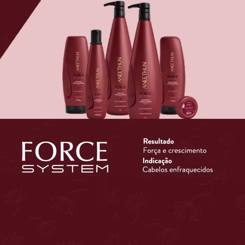 Kit Aneethun Force Shampoo 300ml + Máscara 250g + Finalizador 250g