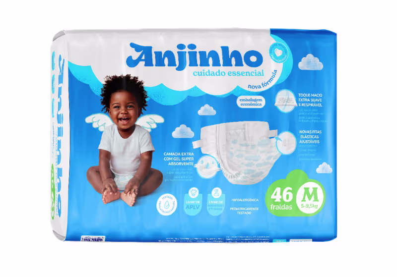 Anjinho Fralda Descartável Econômica M c/ 46un