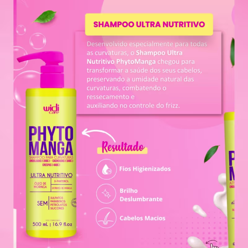 Kit Widi Care Phytomanga Curvaturas 6 Itens Ativador Forte