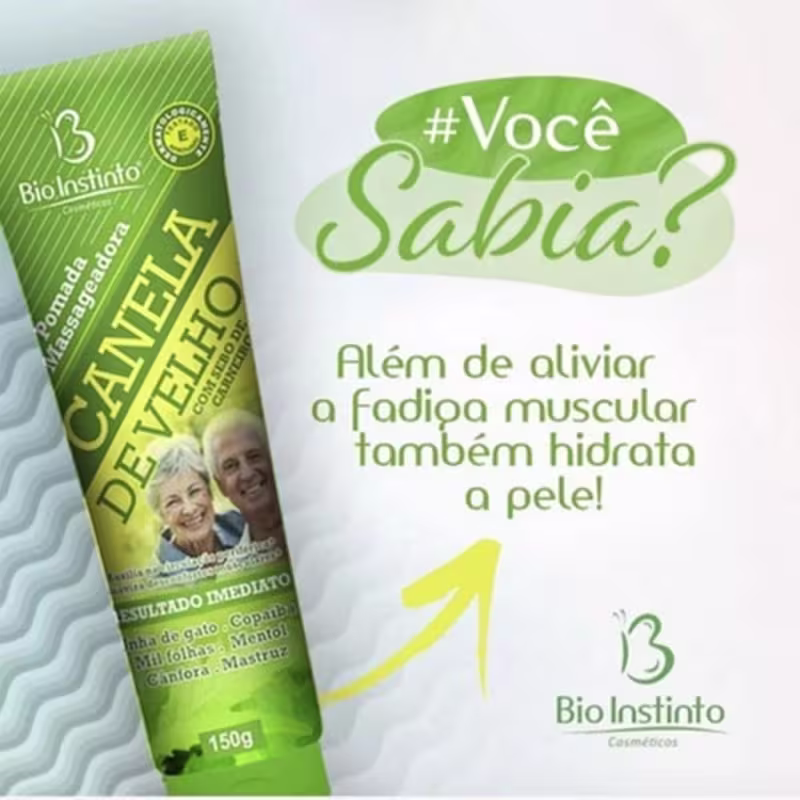 BIO INSTINTO POMADA CANELA DE VELHO COM SEBO DE CARNEIRO150G