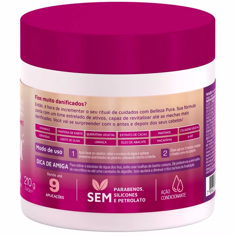 CREME HIDRATANTE NOVEX BELLEZA PURA 12 EM 1 210GR