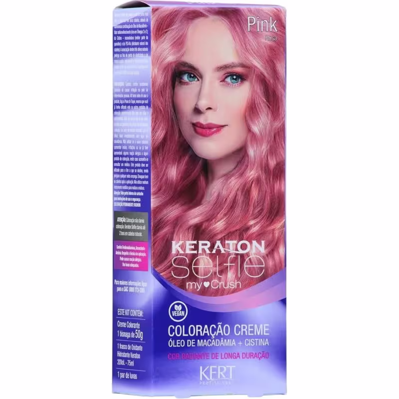 COLORAÇÃO CREME KERATON SELFIE MY CRUSH ROSA PINK