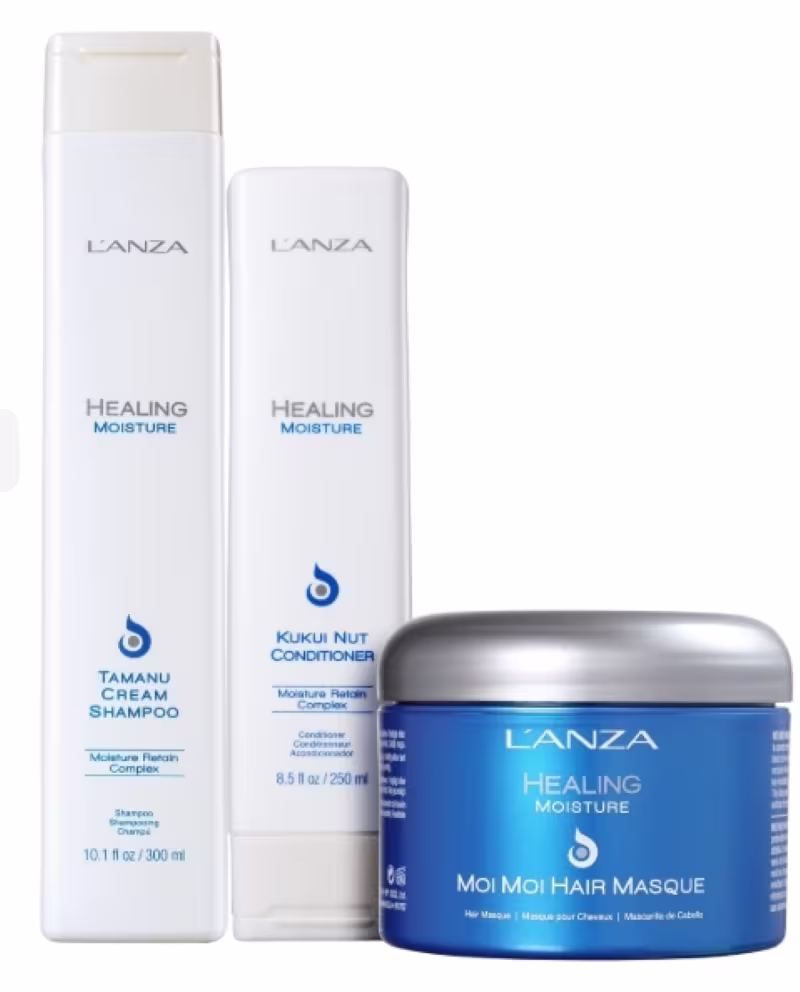 Kit L'Anza Healing Moisture Trio, 3 produtos.