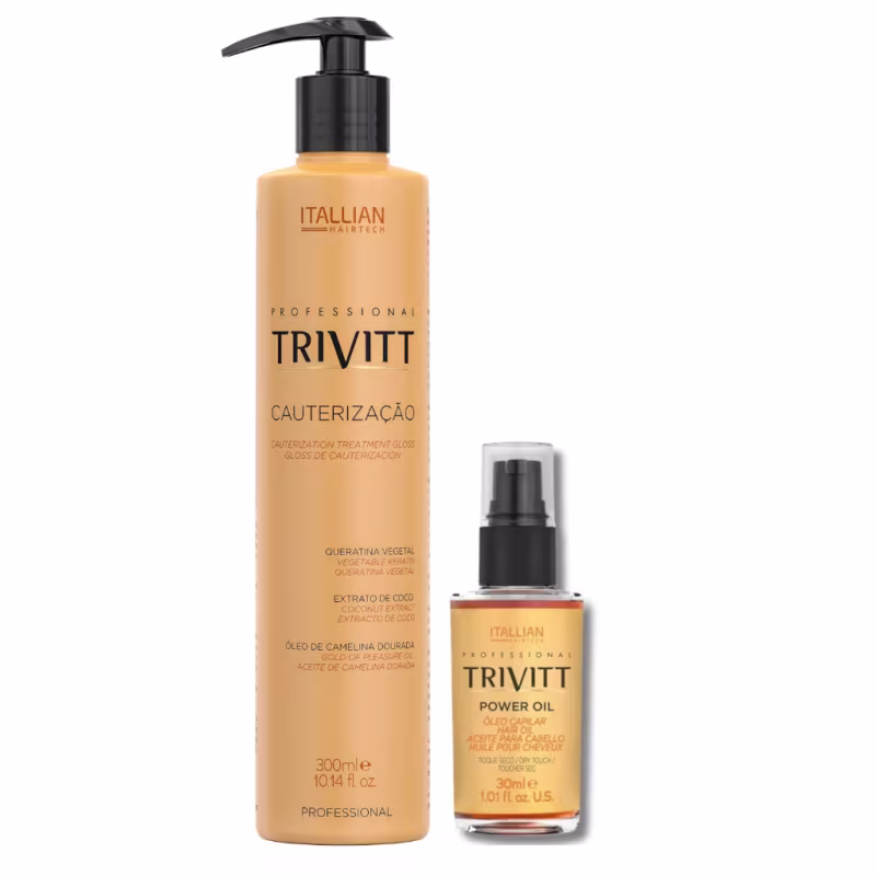 Trivitt Cauterização Capilar Profissional 300ml + Finalizador Power Oil 30ml