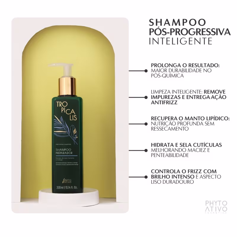 Shampoo Tropicalis Preparador Capilar Phyto Ativo 300ml