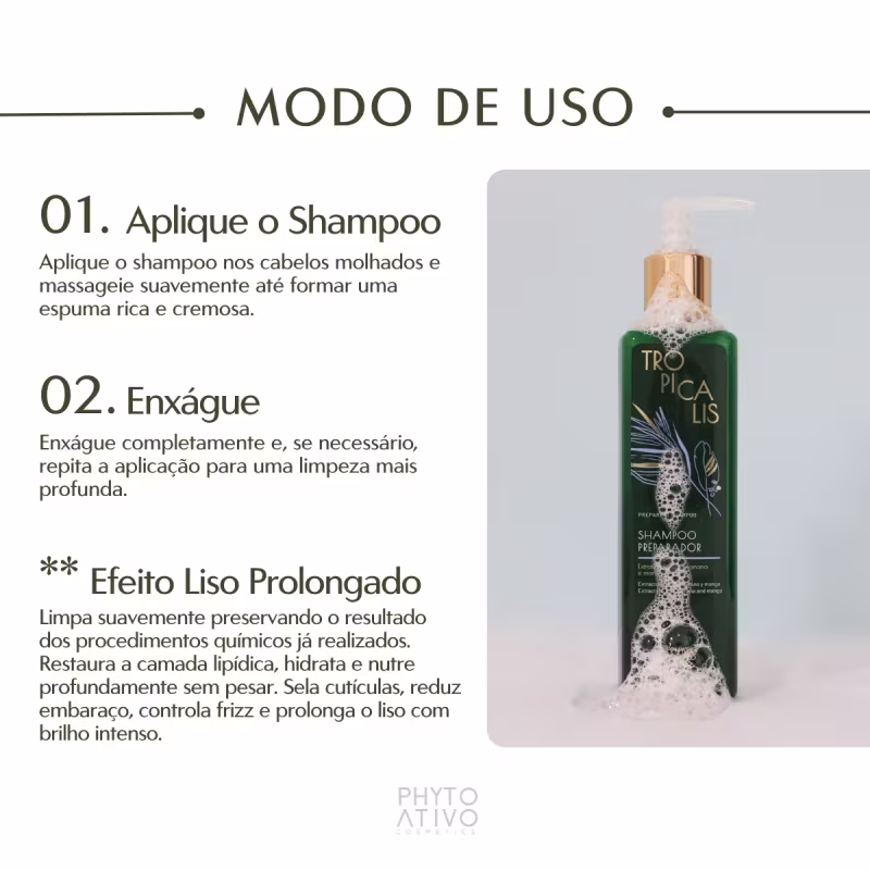 Shampoo Tropicalis Preparador Capilar Phyto Ativo 300ml