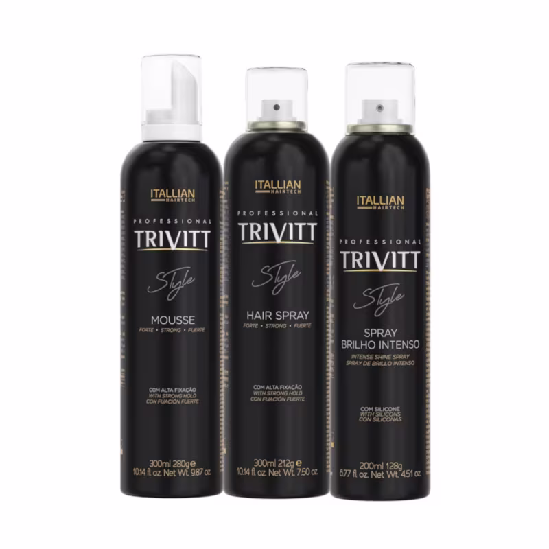 Kit Profissional Trivitt 15 Itens | Tratamento Completo, Reconstrução, Reparação e Blindagem Capilar