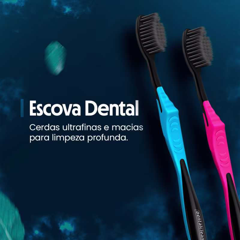 Kit Viagem Porta Escova com Escova de Dente Pasta e Fio Dental Extreme Ice Estojo Dentalclean