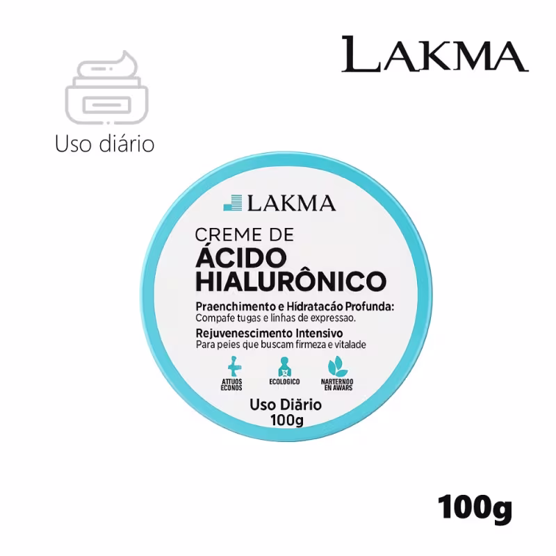 Creme Facial Ácido Hialurônico Rejucenescimento Lakma Pharma 100g
