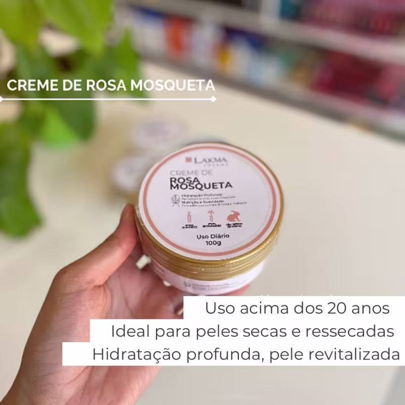 Creme Facial Rosa Mosqueta Pele Seca Ressecada Rosto Lakma 100gr Pharma