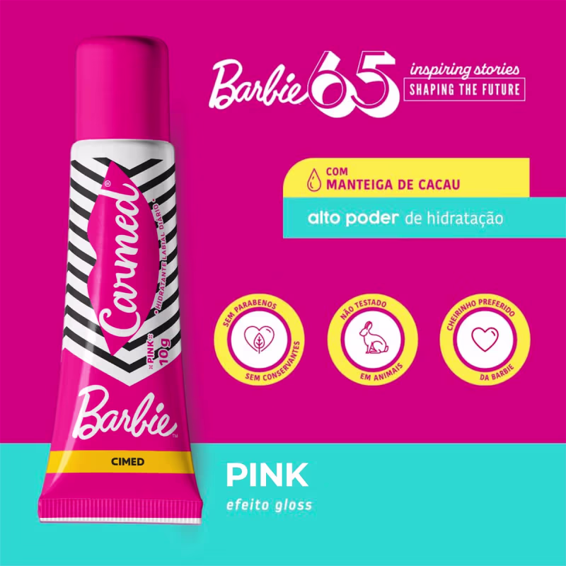 Hidratante Labial Carmed Barbie Pink Efeito Gloss10g