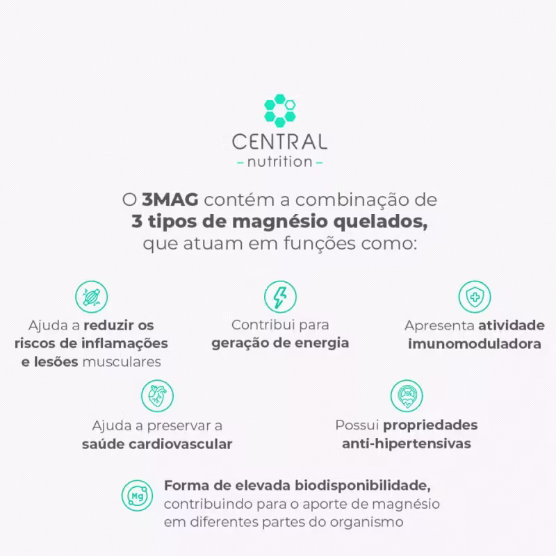 3mag Pool De Magnesio Central Nutrition C/ 90 Capsulas