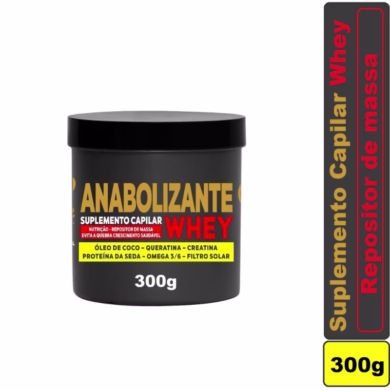 Máscara Fortalecedora Whey + Máscara Capilar Mandioca 500g - Hidratação, Fortalecimento e Crescimento