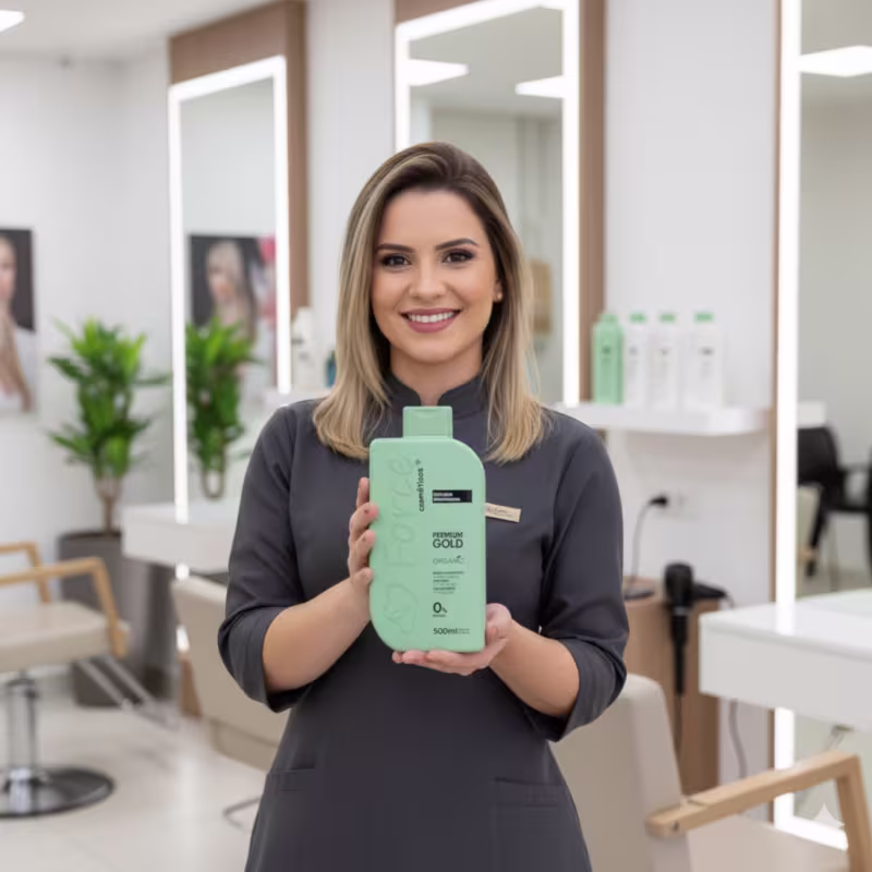 Escova Progressiva Orgânica Premium Gold 1L – Brilho Espelhado e Liso Perfeito