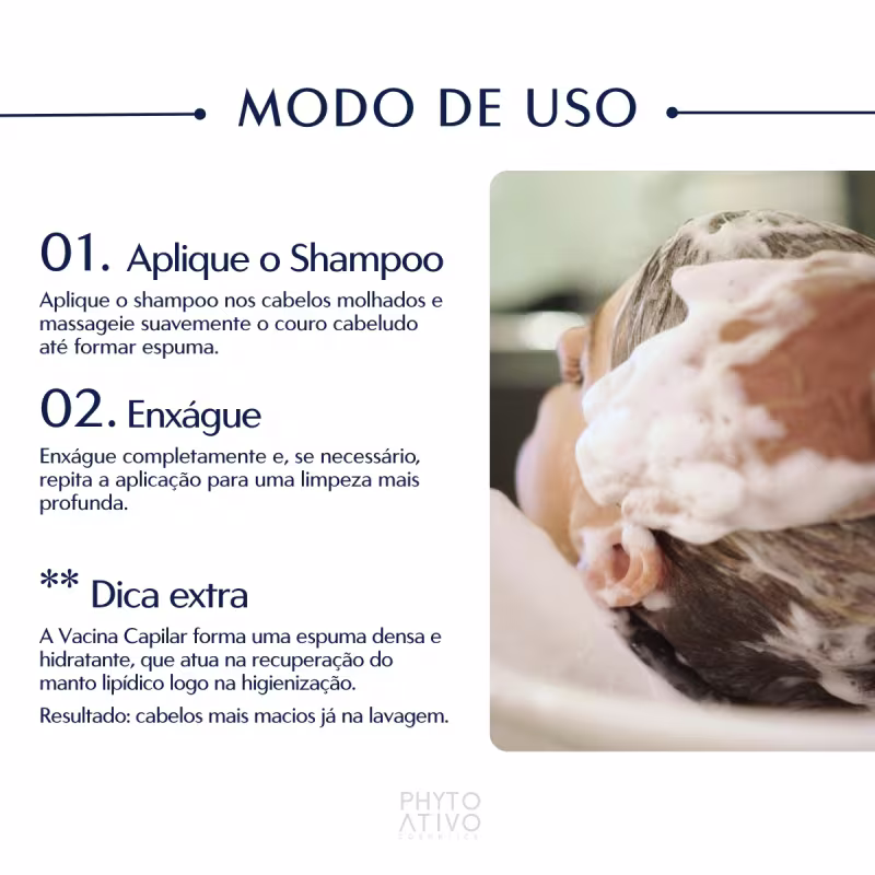 Shampoo Vacina Capilar Phyto Ativo Recuperação Intensa 300ml