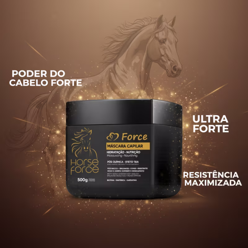 Máscara Capilar Horse Force 500g – Nutrição, Brilho e Hidratação Profunda Com Efeito Teia