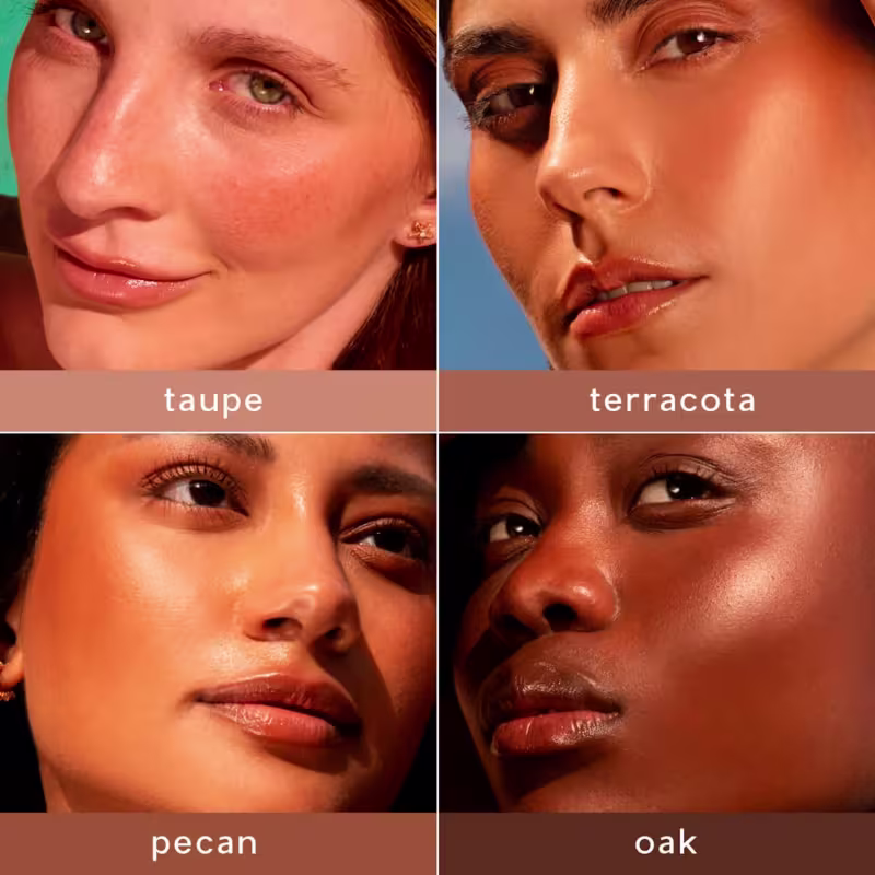 Bronzer Blush em Pó Marrom Dourado  Bronzer Me Taupe Océane