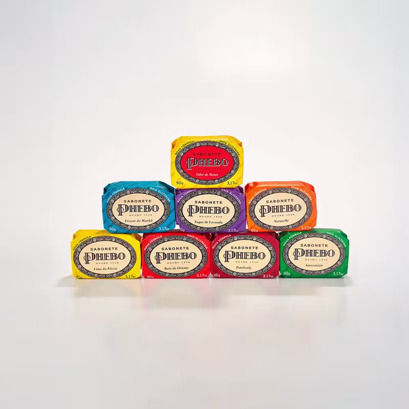 Kit Sabonete em Barra de Glicerina Phebo Amarelo 8un 90g