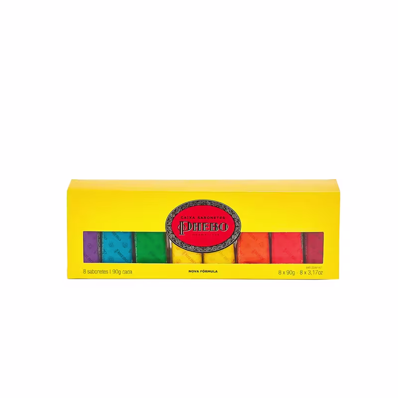 Kit Sabonete em Barra de Glicerina Phebo Amarelo 8un 90g