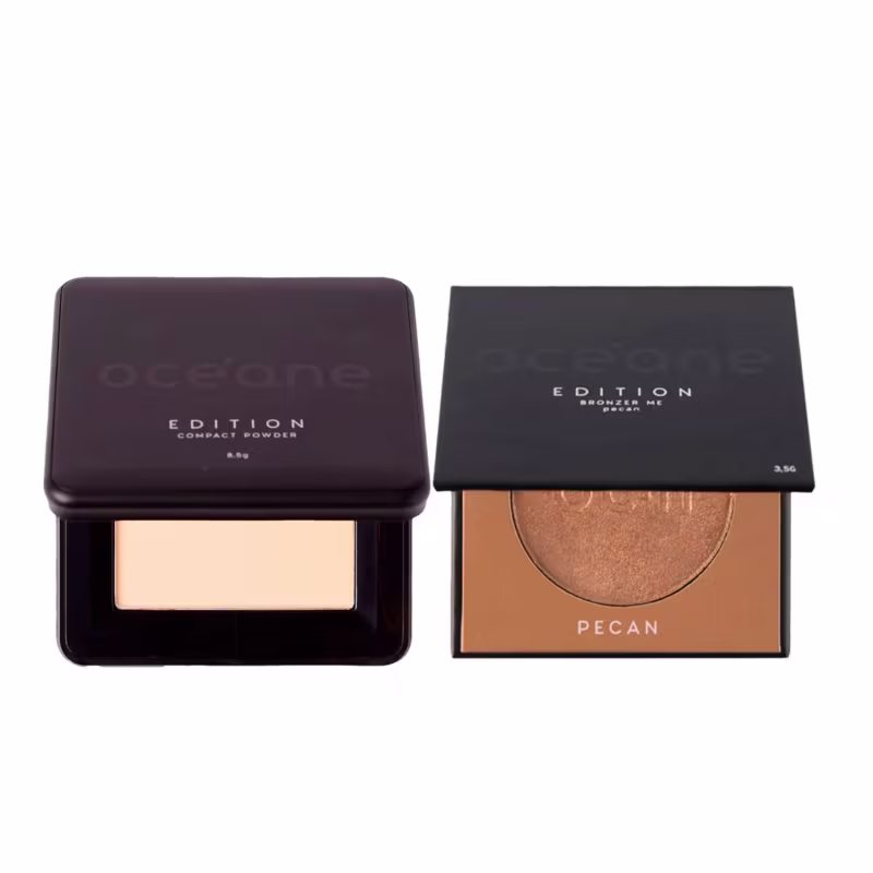 Pó Compacto Porcelain e Bronzer Blush Pecan em Pó Océane