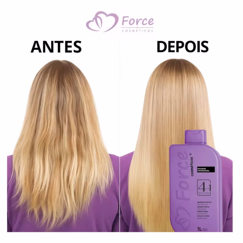 Alinhamento Capilar Profissional Selagem Térmica 4 em 1 - Force Cosméticos 1L