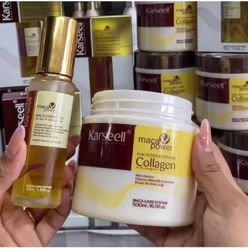 Máscara Karseell Original Collagen 500ml + Óleo de Argan Marroquino 50ml