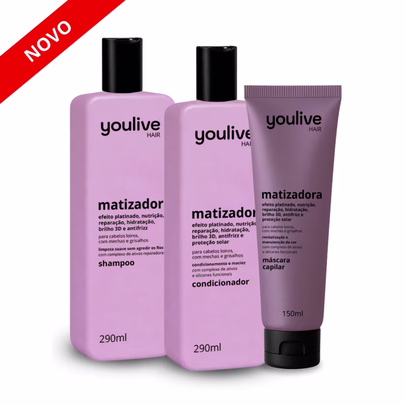 Kit Matizador Youlive Hair – Shampoo + Condicionador + Máscara