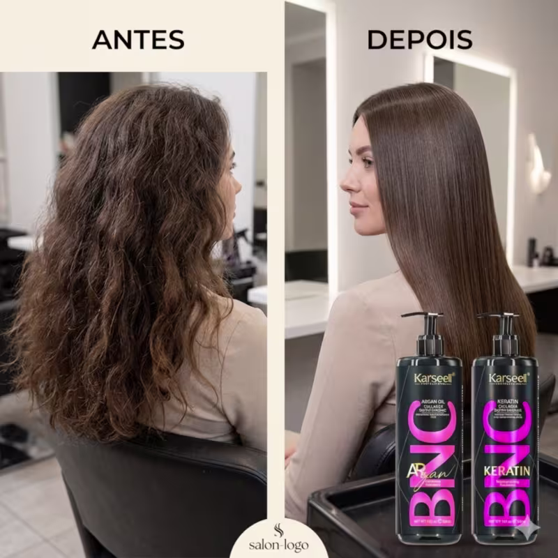 Kit Progressiva BNC Orgânica Profissional + Shampoo de Argan 500ml - Liso Absoluto