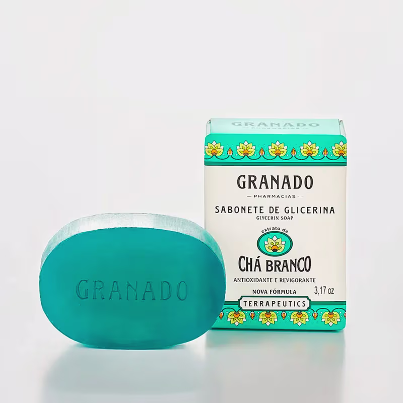 Dois Sabonetes em Barra de Glicerina Chá Branco Granado