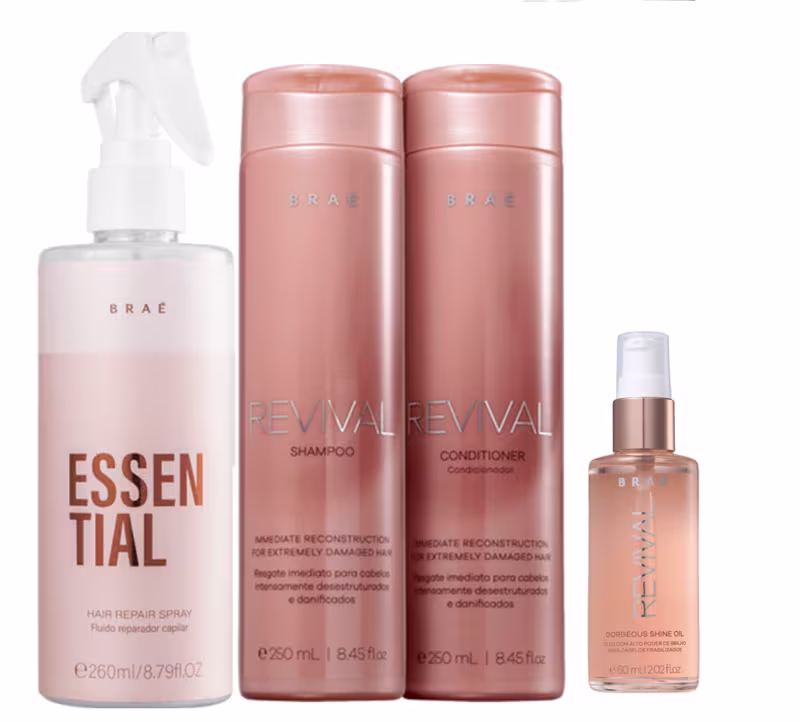 BRAE Revival Shampoo+Condicionador 250ml+Shine Oil 60ml+Essential 260ml