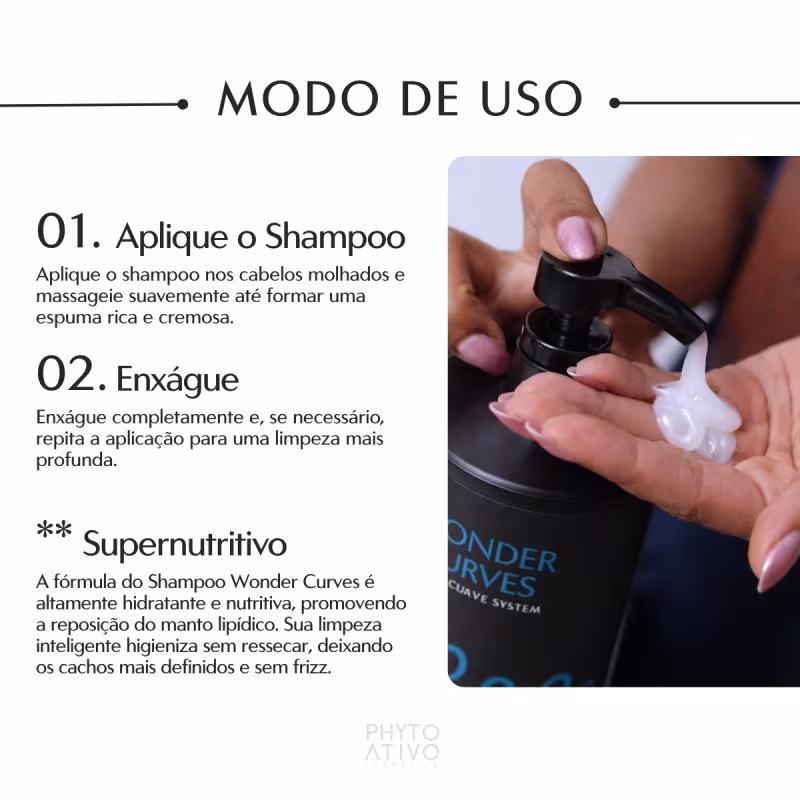 Shampoo Wonder Curves Blend Curve System Antifrizz Phyto Ativo 450ml