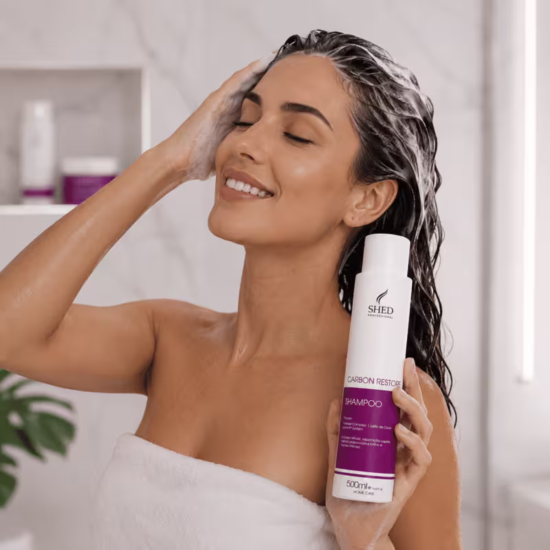 Shampoo 500ml Carbon Restore: Reconstrução e Hidratação Profunda | Shed Professional