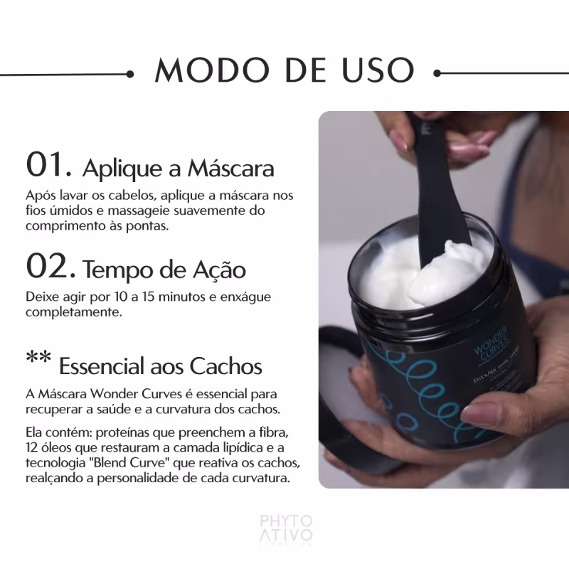 Máscara Wonder Curves Blend Curve System Hidratação Phyto Ativo 300g
