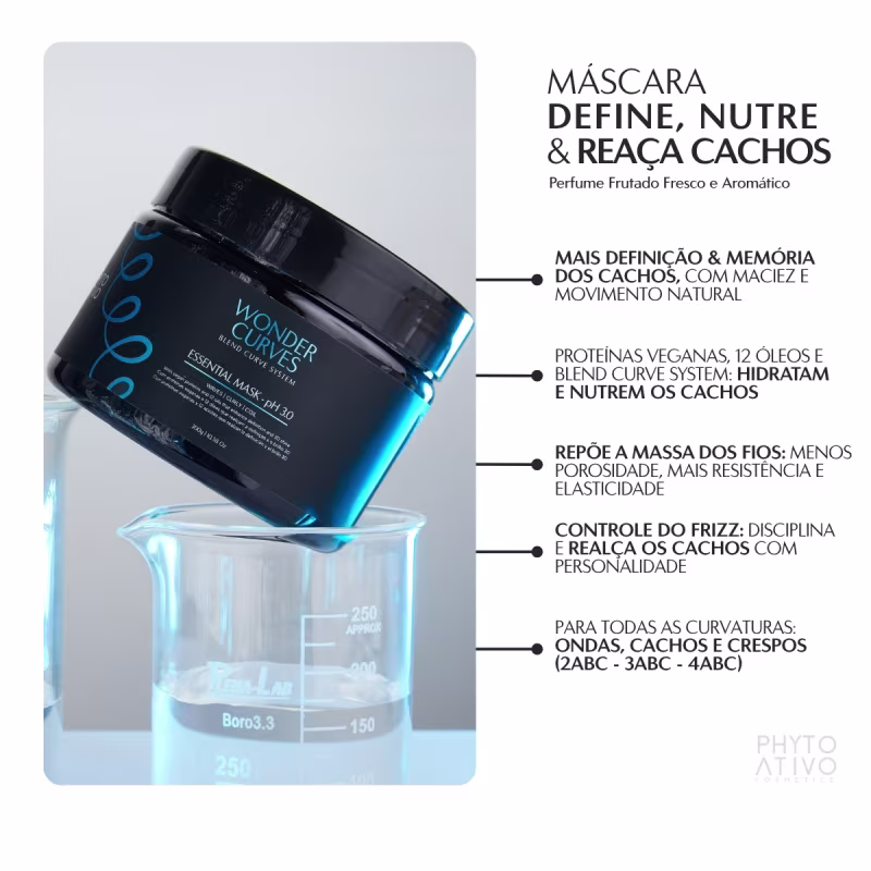 Máscara Wonder Curves Blend Curve System Hidratação Phyto Ativo 300g