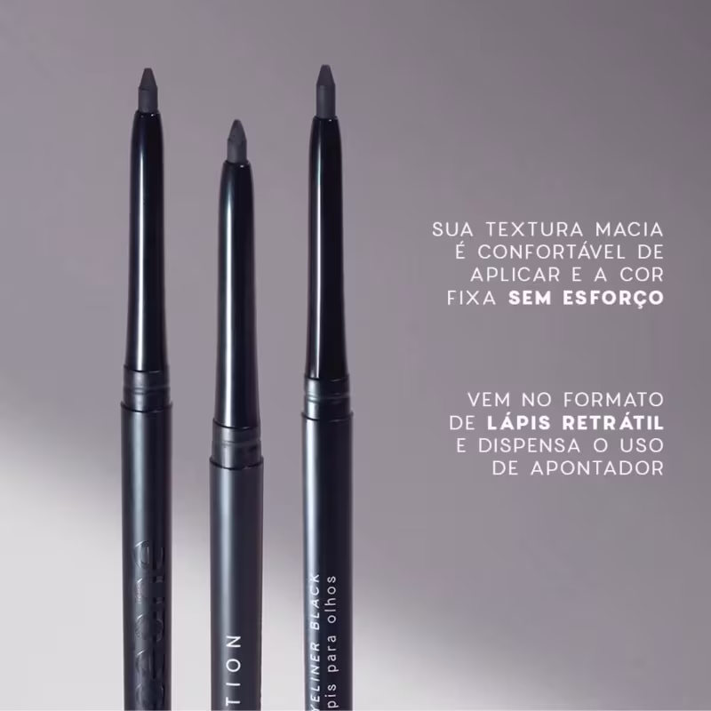 Kit Olhos: Lápis e Delineador Preto + Máscara Brown Océane