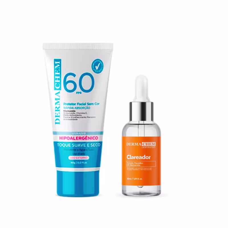 Protetor Solar 60 FPS e Sérum Clareador Dermachem