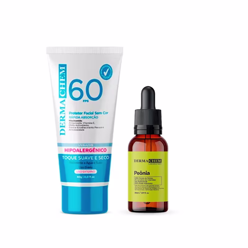 Protetor Solar 60 FPS e Sérum Peônia Dermachem