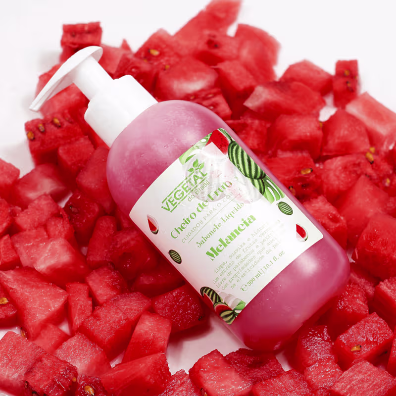 Sabonete Líquido Corporal Vegetal do Brasil Cheiro de Frutas Melancia, 300ml.